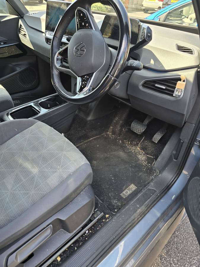 VW ID.3 interior driver footwell before Coopers valet